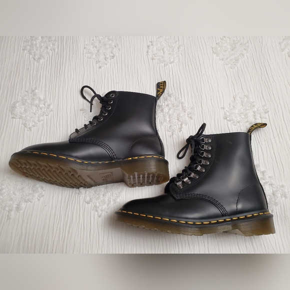 Dr Martens Pascal Verso Smooth Leather Lace Up Boots Size L8 M7 Classic Retro - Picture 7 of 12